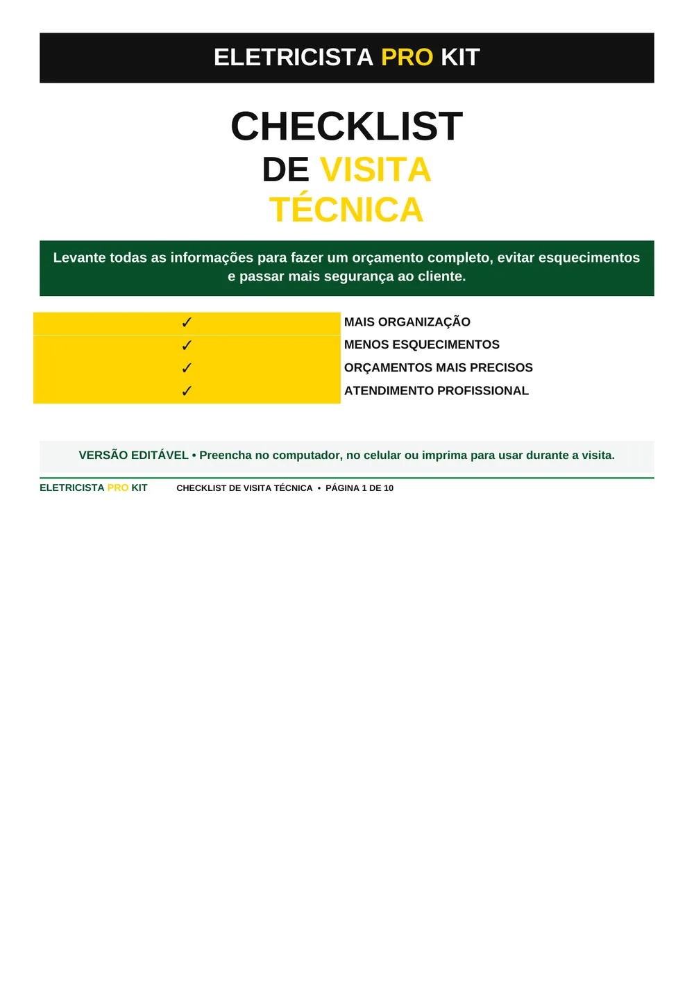 Prévia real do checklist de visita técnica